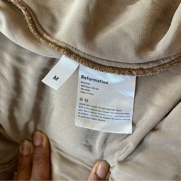 Reformation Miller Wrap Maxi Dress in Gold Velvet - Picture 7 of 10